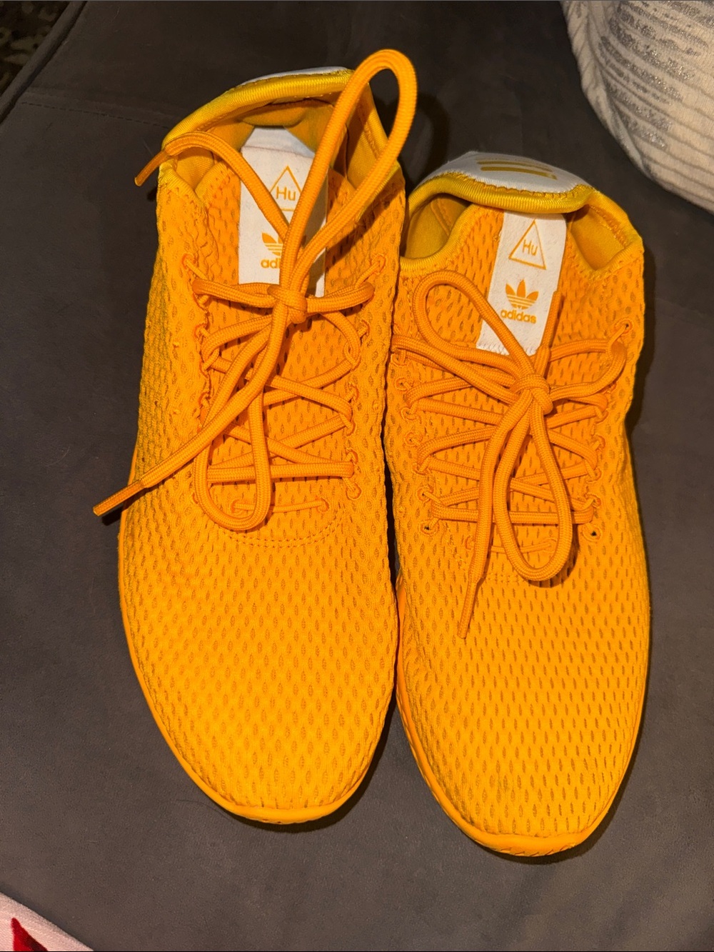 adidas Hu Men’s Sneakers in Vibrant Orange/ golden yellow